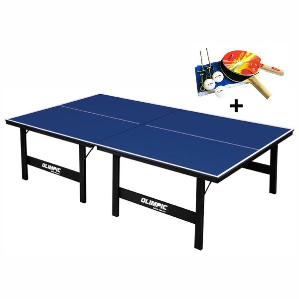 Mesa de Tênis de Mesa Ping Pong Olimpic 1005 MDP 15mm com Kit Completo
