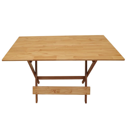 Mesa Dobrável 120 por 70 Cm Madeira Maciça Natural