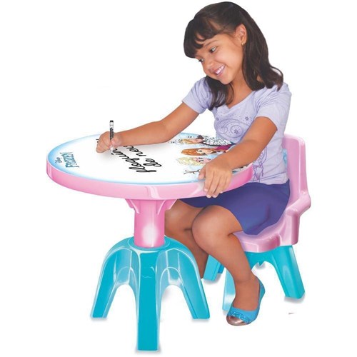 Mesa e Cadeira Frozen Mesinha Infantil Líder Brinquedos