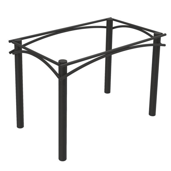 Mesa Elba 110x64cm de Metal Preto Fosco M004-PRF Crome