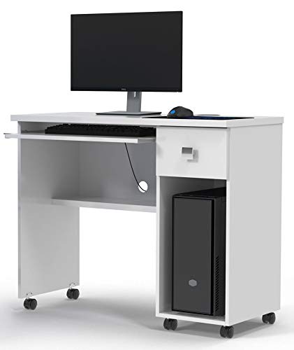 Mesa Escrivaninha Computador Vicenza com Gaveta Branco