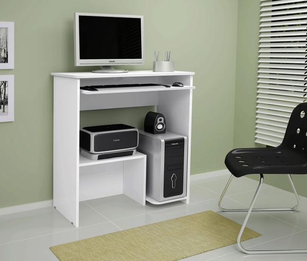 Mesa Escrivaninha para Computador Íris - Branco - JCM Movelaria