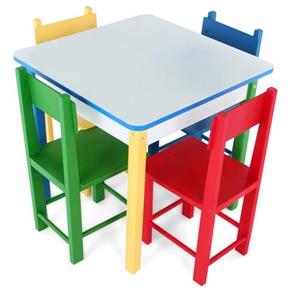 Mesa Infantil com 4 Cadeiras de Madeira e MDF - 5017 - Carlu