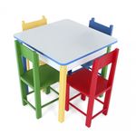Mesa Infantil com 4 Cadeiras de Madeira e Mdf 5017 - Carlu