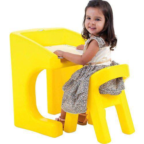 Mesa Infantil com Cadeira Xalingo Brinquedos Amarelo