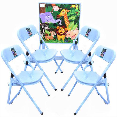 Tudo sobre 'Mesa Infantil Didática Atividades em Aço com 4 Cadeiras'
