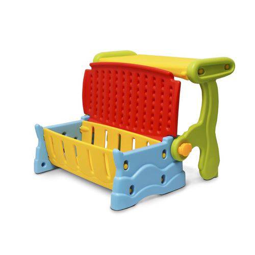 Mesa Infantil 3 em 1 Plastico Banco Bau Cadeira Colorido Iwmi-3x1 Importway