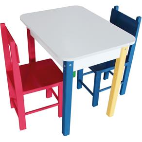Mesa Infantil Retangular com 2 Cadeiras - Carlu