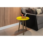 Mesa Lateral Brilhante Amarelo - Moveis Bechara