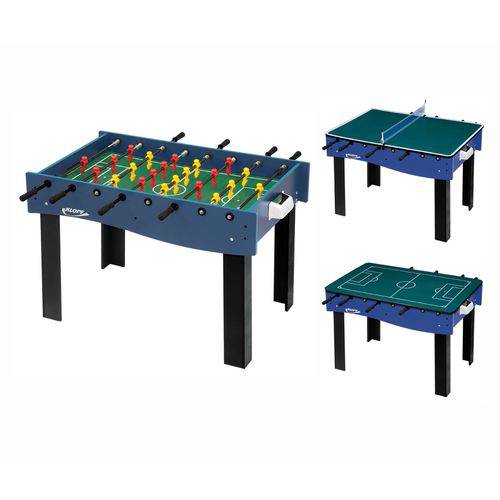 Tudo sobre 'Mesa Multi Jogos 3 X 1 Pebolim, Ping Pong e Futebol de Botão Klopf 1058 Galera'