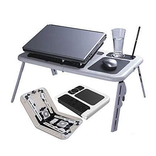 Mesa Notebook com 2 Coolers Usb Dobrável Cama Sofa E-Table