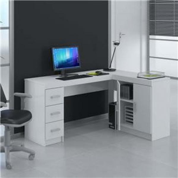 Mesa para Computador com 3 Gavetas - Branco - *Ctmd Ti