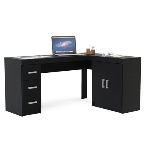 Mesa para Computador Escrivaninha de Canto Espanha Preto - Politorno