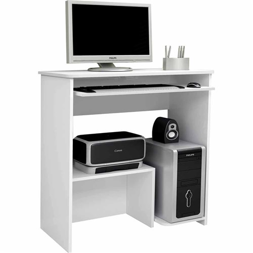 Mesa Para Computador Iris Compacta Branco Jcm