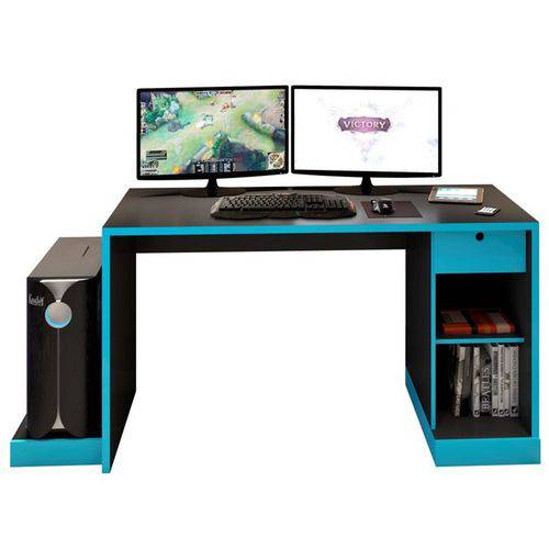 Mesa para Computador Notebook Desk Game Drx 3000 Preto/azul - Móveis Leão
