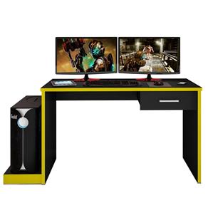 Mesa para Computador Notebook Desk Game DRX 9000 Preto/Amarelo - Móveis Leão - Amarelo