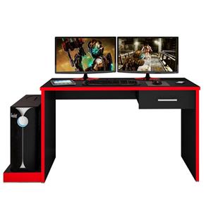 Mesa para Computador Notebook Desk Game DRX 9000 Preto/Vermelho - Móveis Leão - Vermelho