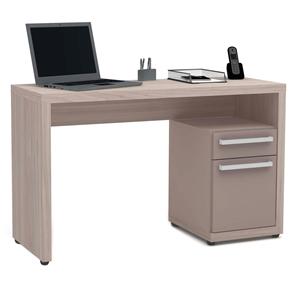 Mesa para Computador ou Escritório Kappesberg Carvalle Moka S970 com 1 Porta e 1 Gaveta - Branca