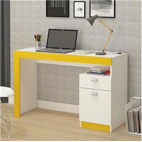 Mesa para Computador ou Escritório Permobili Melissa com 1 Porta e 1 Gaveta - Amarelo