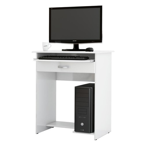 Mesa para Computador Prática C/ Gaveta Branco Ej Móveis