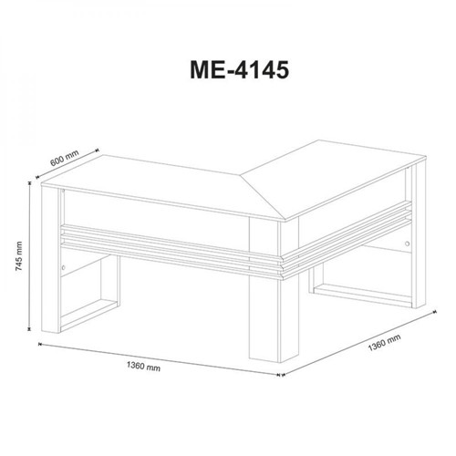 Mesa para Escritório Angular Me4145-tecno Mobili Branco
