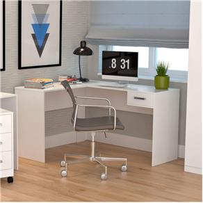 Mesa para Escritório em L com 1 Gaveta Office Plus Appunto Branco - Branco
