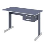 Mesa para Escritório 2 Gavetas 90cm Pop New Plata Móveis Azul/Cinza