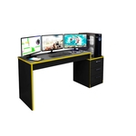 Mesa Para Notebook Computador Desk Game DRX 5000 - Preto / Amarelo - Móveis Leão