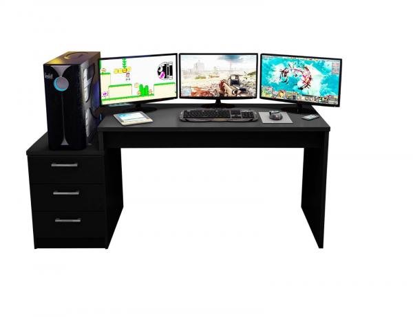 Mesa para Notebook Computador Desk Game DRX 5000 - Preto - Móveis Leão