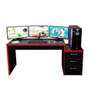 Mesa Para Notebook Computador Desk Game DRX 5000 - Preto / Vermelho - Móveis Leão