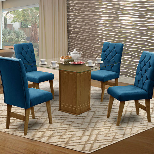 Mesa para Sala de Jantar Saint Louis com 4 Cadeiras – Dobuê Movelaria - Mell / Royal