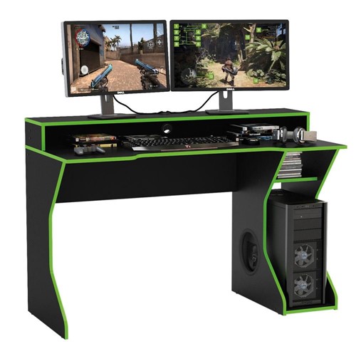 Mesa Pc Gamer para 2 Monitores Fremont Verde