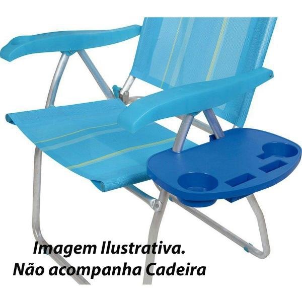 Mesa Portátil Plástica para Cadeira Praia Azul MOR