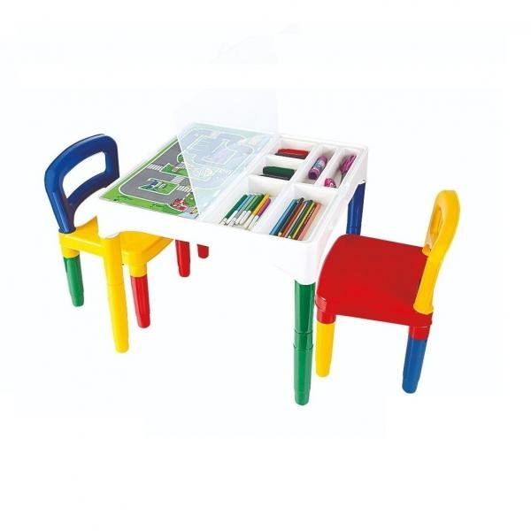 Mesinha Infantil Didática com 2 Cadeiras Poliplac