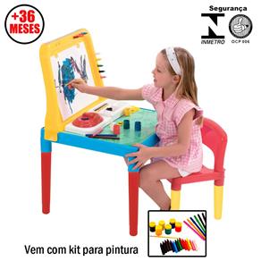 Mesinha para Pintura com Lousa e Cadeira - Bell Toy