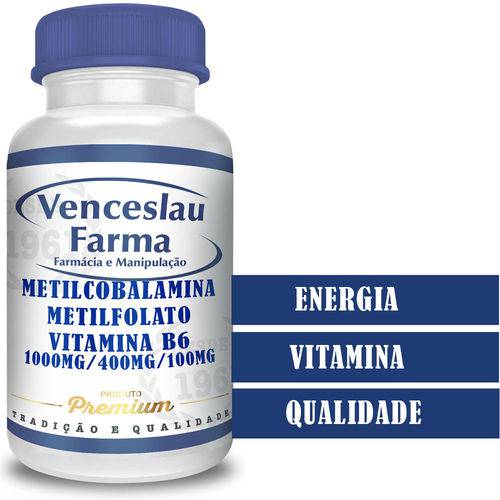 Tudo sobre 'Metilcolamina 1000mcg Metilfolato 400mcg e Vitamina B6 100 Doses'