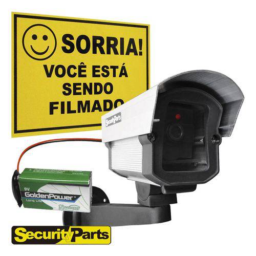 Micro Câmera Falsa com Led a Pilha Sem Fio + Placa Sorria