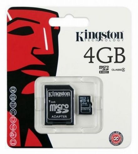 Micro Cartão de Memória Kingston 4GB com Adaptador - Kingston