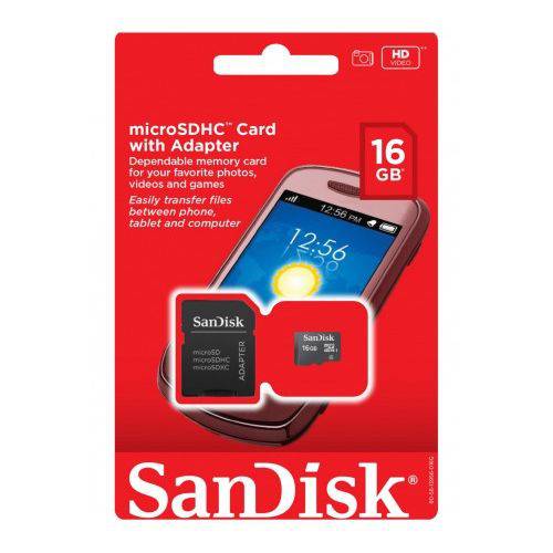 Micro Sd 16gb Classe 4 Sandisk