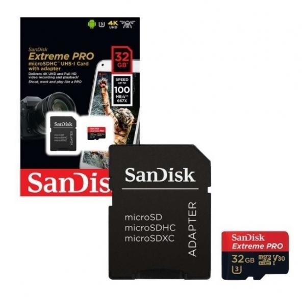 Micro Sd Extreme Pro 32gb 100mb/s Sandisk 4k