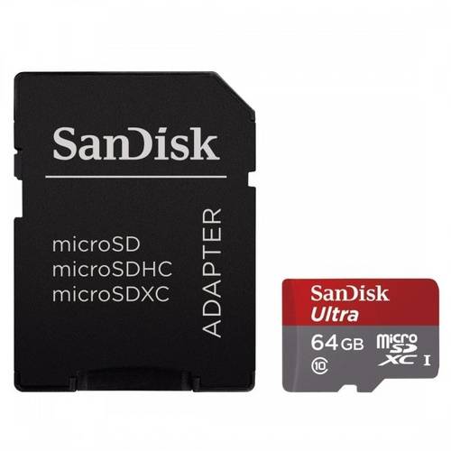 Micro Sdhc 64gb Ultra Uhs-I 48mb Full Hd Video C Adapt Sd Sdsdquan 064g Sandisk