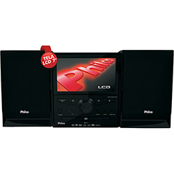 Micro System Philco PH673 Preto com TV/DVD/CD Rádio AM/FM MP3 Entrada AUX/USB