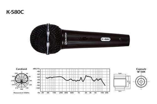 Microfone com Fio Dinamico K580c Waldman