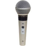 Microfone com Fio Profissional Sm58 P4 A/b Champanhe Acompanha Cabo de 5 Metros