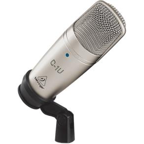 Microfone Condensador C/ Fio Estudio C-1U Usb Behringer