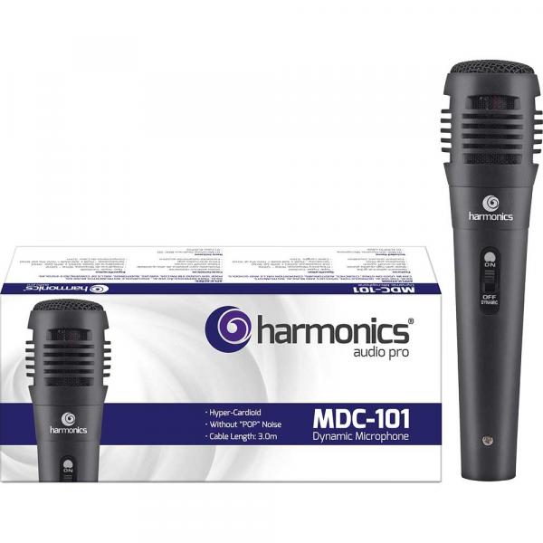 Microfone Dinâmico Supercardióide Cabo 3m MDC101 Preto Harmonics - Harmonics