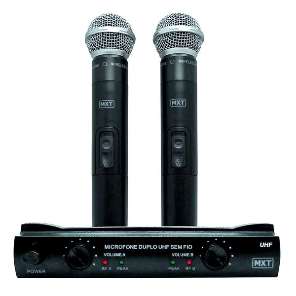Microfone Duplo Sem Fio Profissional Uhf302 685.8-690.3Mhz Mxt