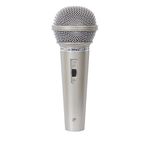 Microfone Profissional com Fio Dinamico Dm 701 Prata + Cabo 3 Metros