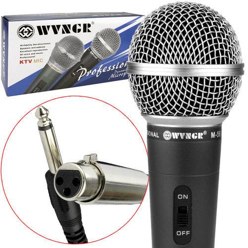 Microfone Profissional Dinâmico com Cabo Wvngr M-58