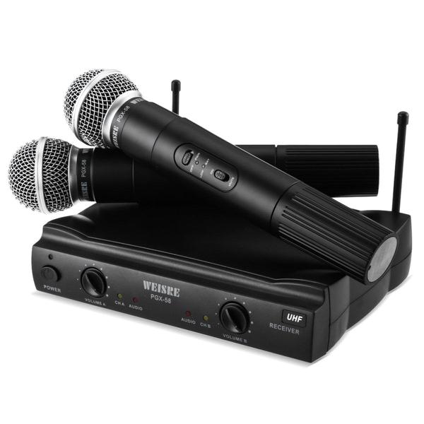 Microfone Profissional Duplo Sem Fio Weisre Pgx-58 Uhf